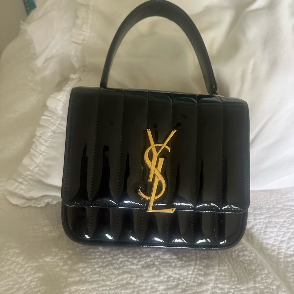Yves Saint Laurent Black Mini Bag with Gold Logo